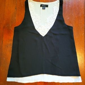 Karen Kane Black & White Lace Blouse